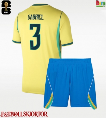 Brasilien Gabriel Magalhaes #3 Hemmakläder Barn VM 2026 Kortärmad (+ Korta byxor)